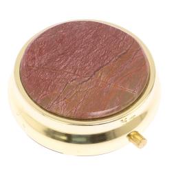 Таблетница на 3 отсека камень яшма цвет золото — 