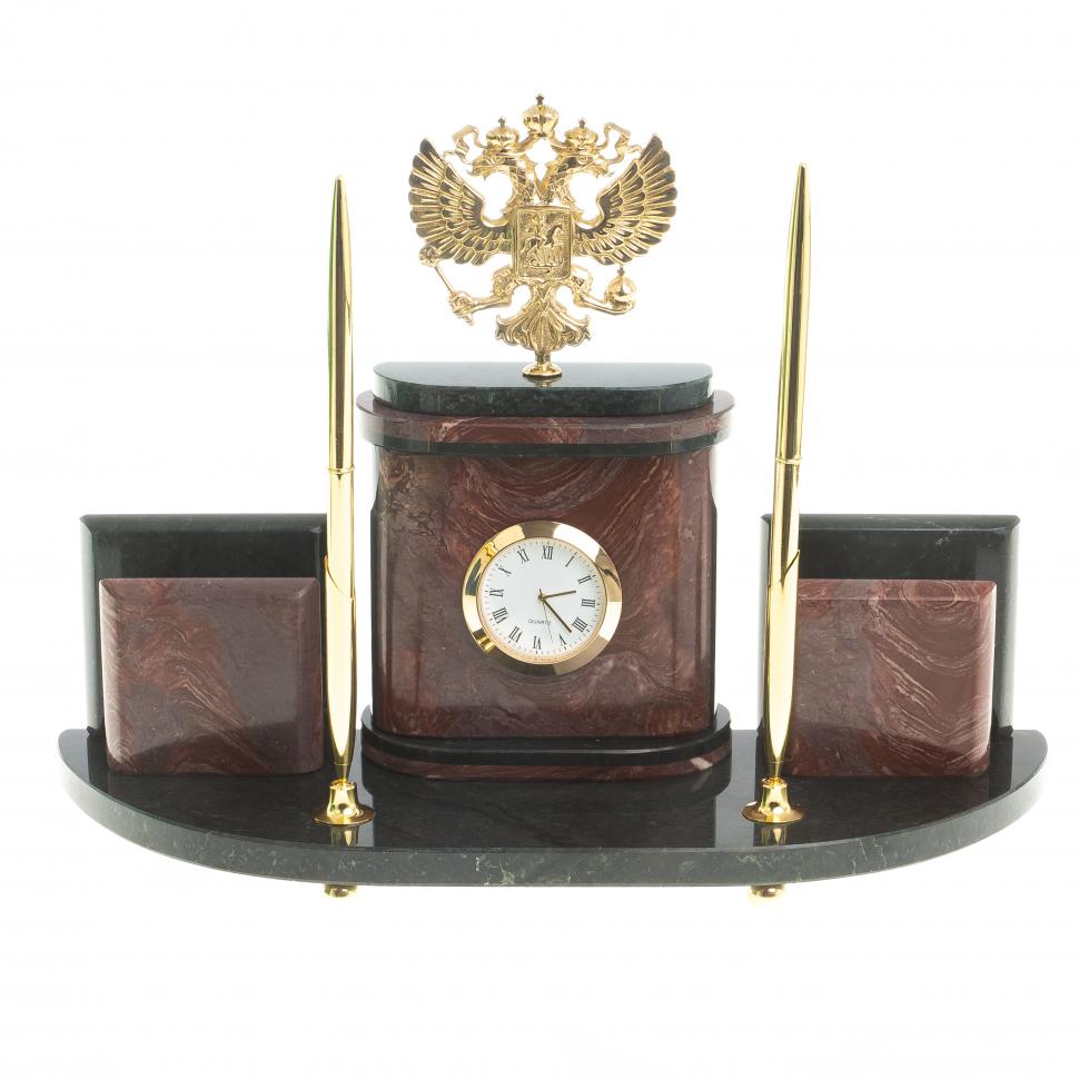 Настольный набор из лемезита "Герб РФ" фото 1 — 