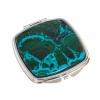 Зеркальце карманное складное из малахита с хризоколлой цвет серебро фото 1 — 