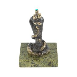 Бронзовая статуэтка &quot;Змея - царевна&quot; на змеевике — 