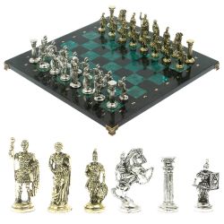 Шахматы &quot;Римские воины&quot; доска 44х44 см из змеевика — 