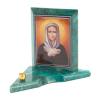 Икона с подсвечником Ксения Петербуржская малая из змеевика 9,5х9,5х10 см фото 2 — 