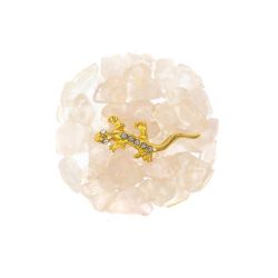 Магнит &quot;Розовый кварц&quot; с ящерицей 5х5х1 см — 