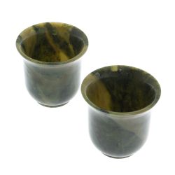 Кофейные чашки из нефрита 2 шт 7х7х7 см — 