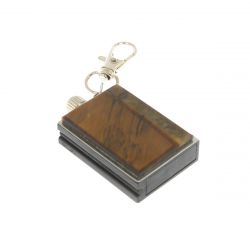 Брелок огниво &quot;Вечная спичка&quot; с накладкой из камня тигровый глаз 2,8х1,3х5 см — 