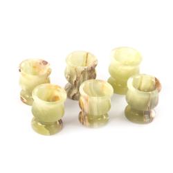 Набор рюмок на ножке 6 шт из оникса 15 мл 3,8х4,5 см в коробке — 