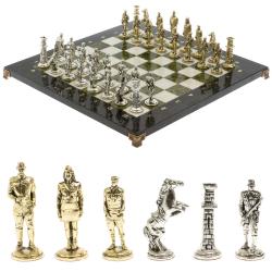 Шахматы из змеевика и мрамора &quot;Великая Отечественная война&quot; доска 40х40 см — 