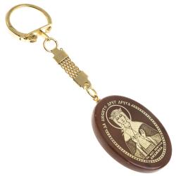 Брелок-оберег с молитвой &quot;Св. мученица Людмила&quot; камень обсидиан — 