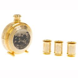 Набор фляжка с тремя стопками &quot;Охотники&quot; Златоуст — 