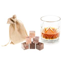 Камни для виски 6 кубиков микс лемезит, креноид, розовый мрамор — 