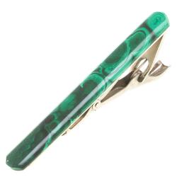 Зажим для галстука с камнем малахит — 