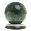 Шар "Антистресс" из темно-зеленого змеевика 9 см на подставке фото 2 — 