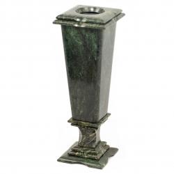 Ваза из камня змеевик большая 12х12х37 см — 