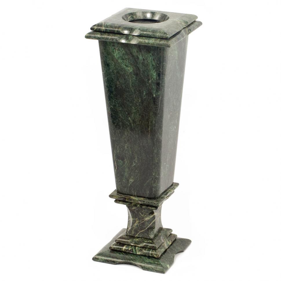 Ваза из камня змеевик большая 12х12х37 см фото 1 — 