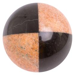 Шар 10 см из розового мрамора и черного змеевика — 