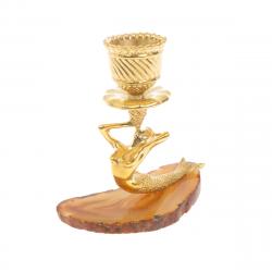 Подсвечник &quot;Русалка&quot; бронза агат светло-коричневый — 