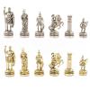 Шахматный набор "Римляне" доска 28х28 см мрамор и лемезит фигуры цвет золото-серебро фото 5 — 