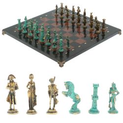 Шахматы &quot;Отечественная война 1812 г. &quot; фигуры бронза / патина 40х40 см лемезит — 