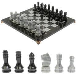 Шахматы с каменными фигурами мрамор гранит 44х44 см — 