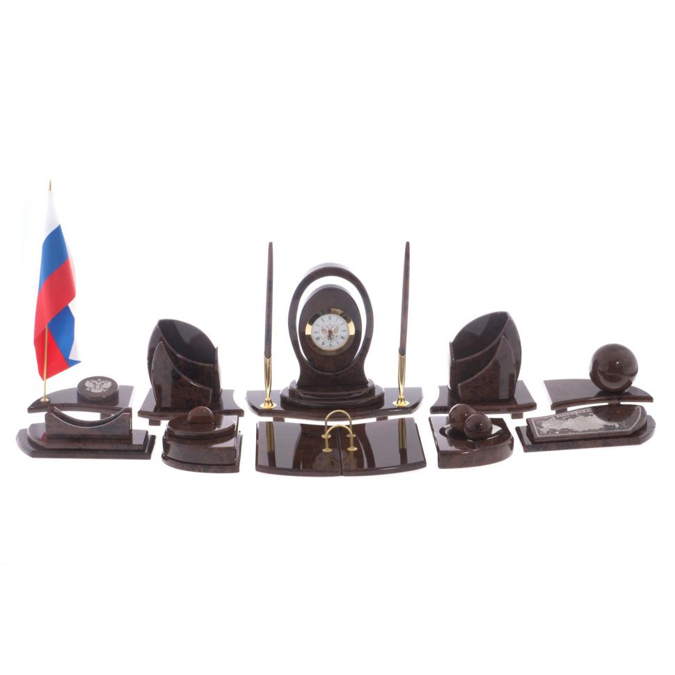 Настольный прибор "Авангард" камень обсидиан фото 1 — 