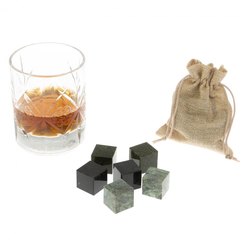 Камни для виски набор 6 кубиков микс из змеевика фото 1 — 