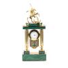 Каминные часы "Святой Георгий" из малахита и бронзы Златоуст фото 1 — 