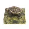 Статуэтка из бронзы "Черепаха №3" на подставке из змеевика фото 1 — 