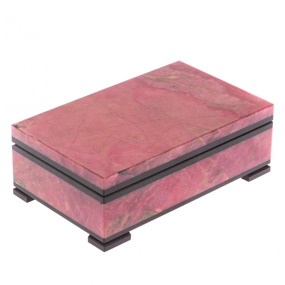 Шкатулка из родонита 12х7,5х4 см фото 1 — 