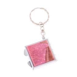 Складное зеркало брелок из родонита квадратное — 