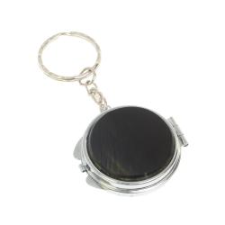 Складное зеркало брелок из соколиного глаза круглое — 
