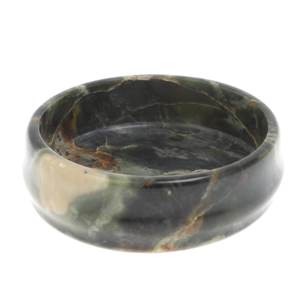 Пепельница круглая из камня офиокальцит фото 1 — 