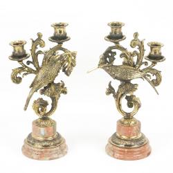 Канделябры из бронзы и камня креноид &quot;Колибри&quot; — 