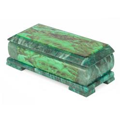 Шкатулка с иллюстрацией под малахит кд2 23х9х7,5 см — 