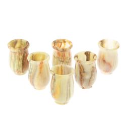 Набор стопок из оникса 3,7х6 см 6 шт в коробке (1,5х2,5) — 