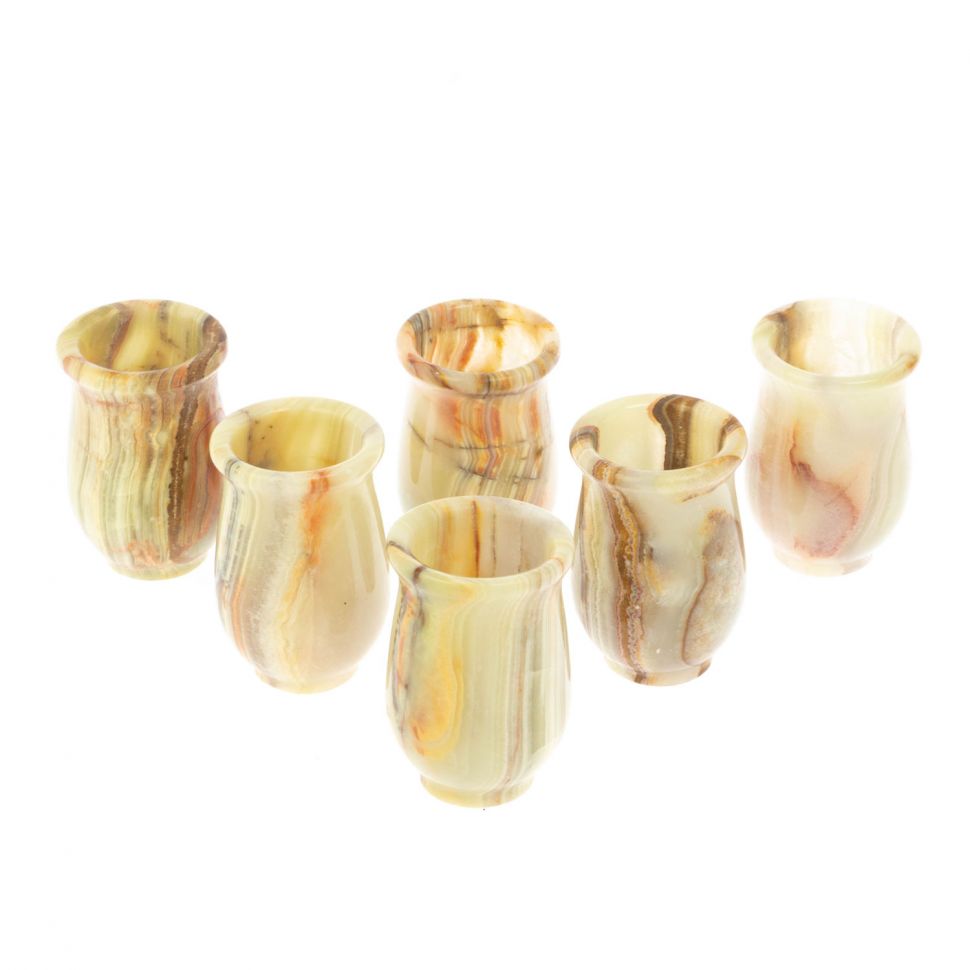 Набор стопок из оникса 3,7х6 см 6 шт в коробке (1,5х2,5) фото 1 — 