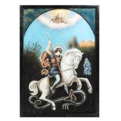 Картина из камня &quot;Георгий Победоносец&quot; змеевик — 