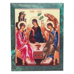 Икона настенная Святая Троица змеевик 14х18х1,2 см — 