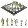 Шахматы "Рыцари крестоносцы" доска 44х44 см из мрамора и змеевика фото 1 — 