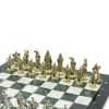 Шахматы "Рыцари крестоносцы" доска 44х44 см из мрамора и змеевика фото 3 — 