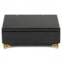 Шкатулка из черного змеевика 12х7х5 см — 