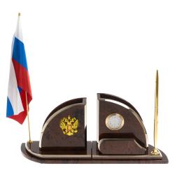 Настольный набор с флагом &quot;Полумесяц&quot; камень обсидиан — 