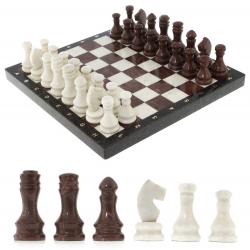 Каменные шахматы &quot;Традиционные&quot; доска 39х39 см мрамор лемезит — 