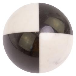 Шар 10 см из белого мрамора и черного змеевика — 