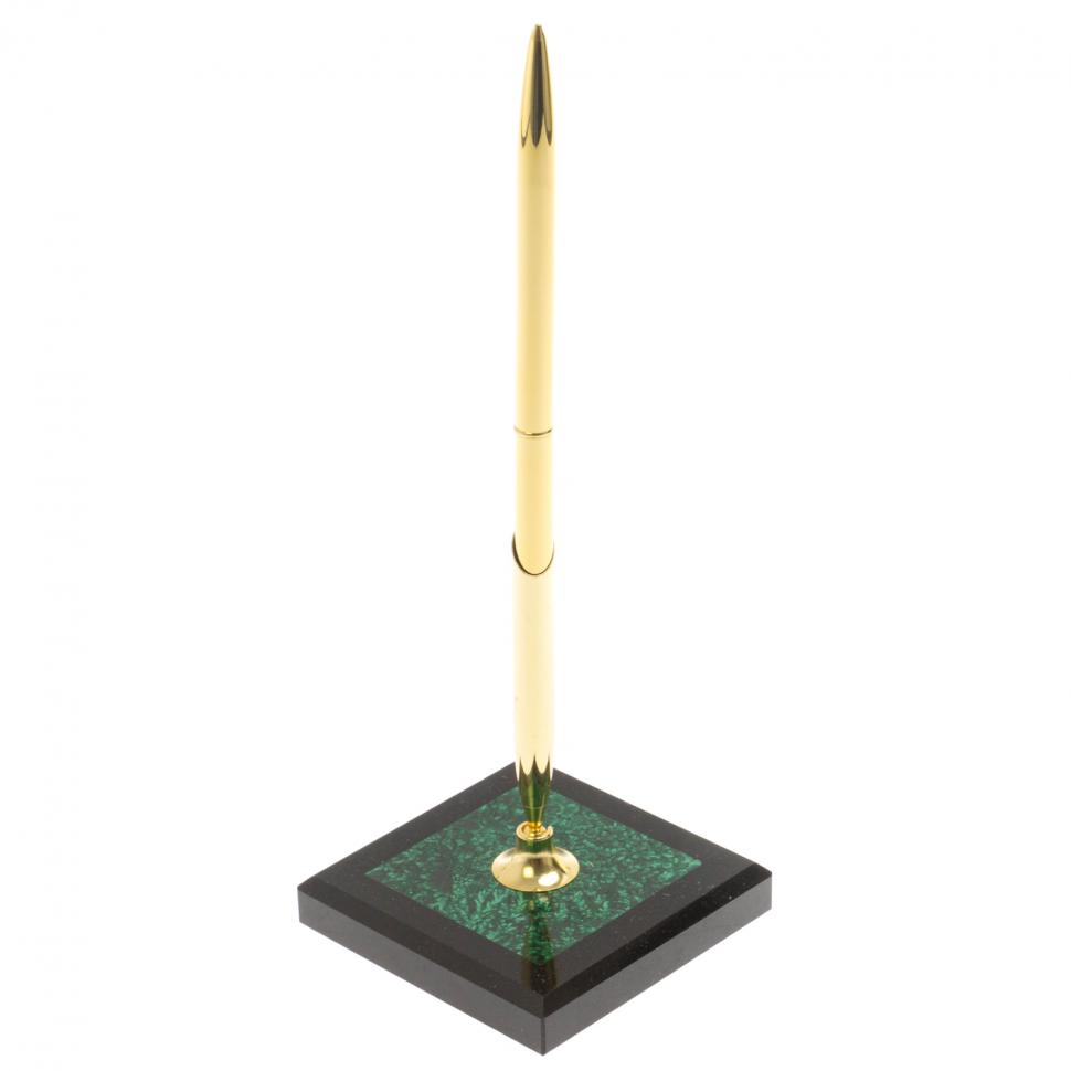 Подставка под ручку из малахита 7х7х21,5 см фото 1 — 