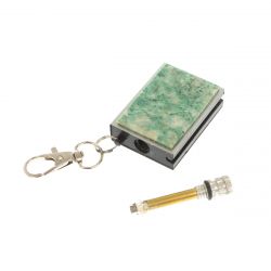 Брелок огниво &quot;Вечная спичка&quot; с накладкой из камня лиственит 2,8х1,3х5 см — 