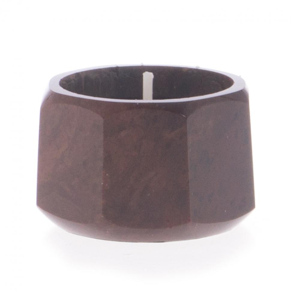 Подсвечник из обсидиана со свечей 5,5х5,5х3,5 см фото 1 — 