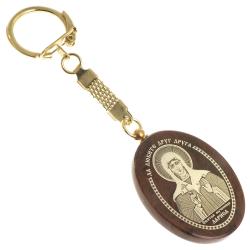 Брелок-оберег с молитвой &quot;Св. мученица Лариса&quot; камень обсидиан — 