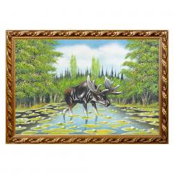 Картина &quot;Лось&quot; багет 46х66 см, каменная крошка — 