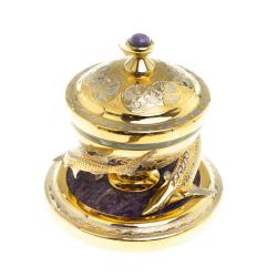 Икорница &quot;Две стерлядки&quot; камень чароит Златоуст — 