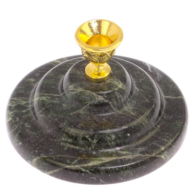 Подсвечник церковный из змеевика 7х4,5 см фото 1 — 